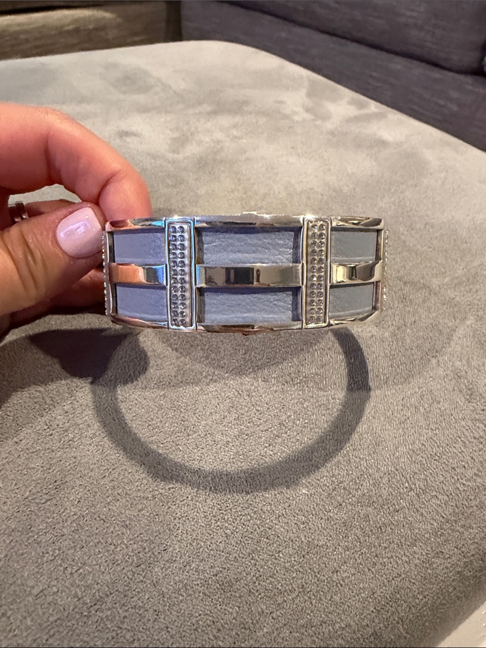 Brighton Silver-Tone Bracelet with Light Blue Insets